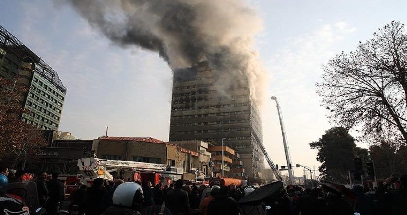 حريق برج طهران